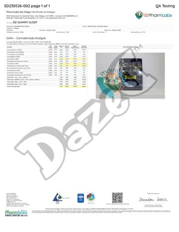 DazeD8 CBN + CBD + Delta 9 "Sleep" Gummies - 31pc [65MG]